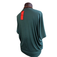 Bluzka Sonia w luźnym stylu oversize krótki rękaw - butelkowa zieleń